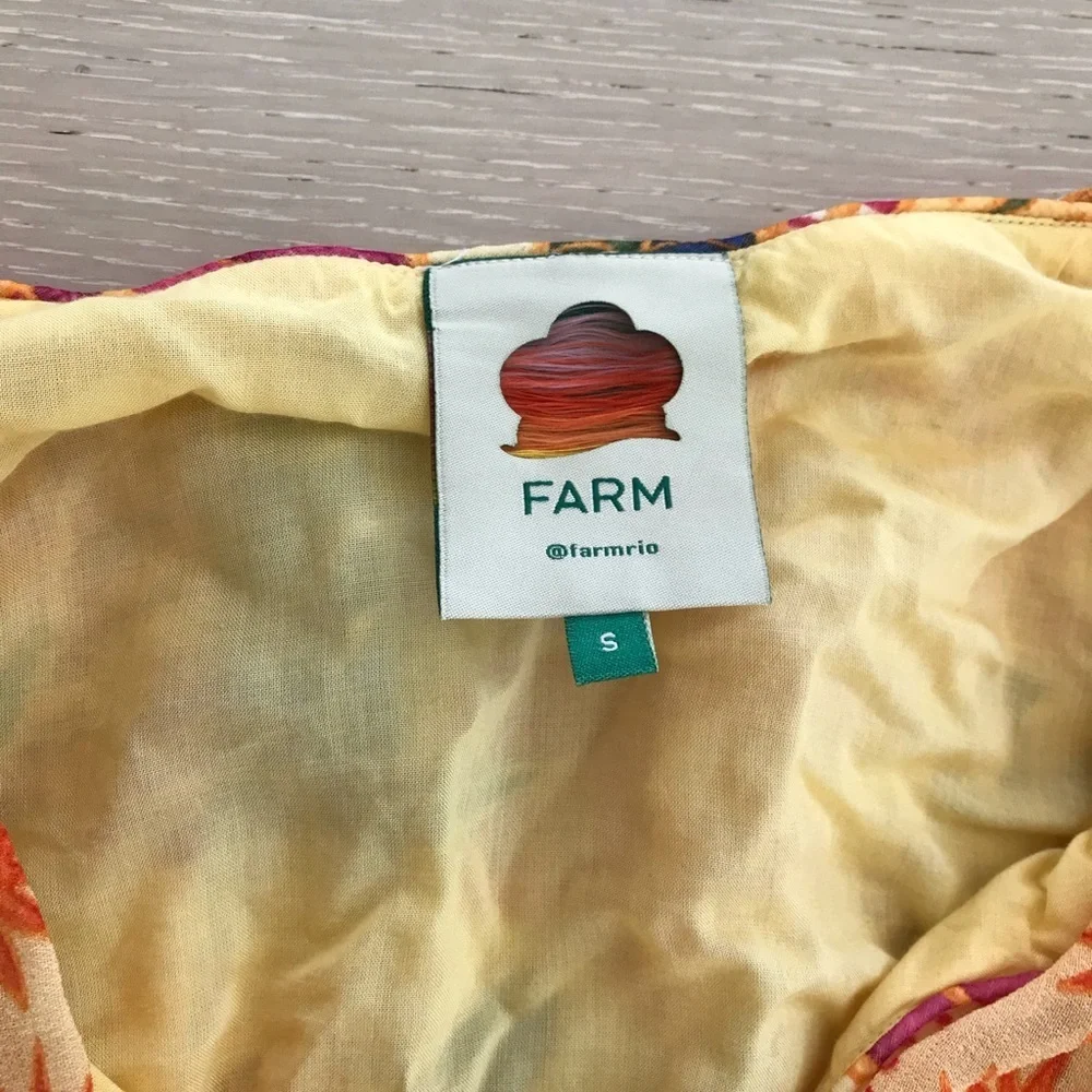 FARM Rio Yellow Rio Tapestry Maxi Dress sz small - Picture 8 of 12